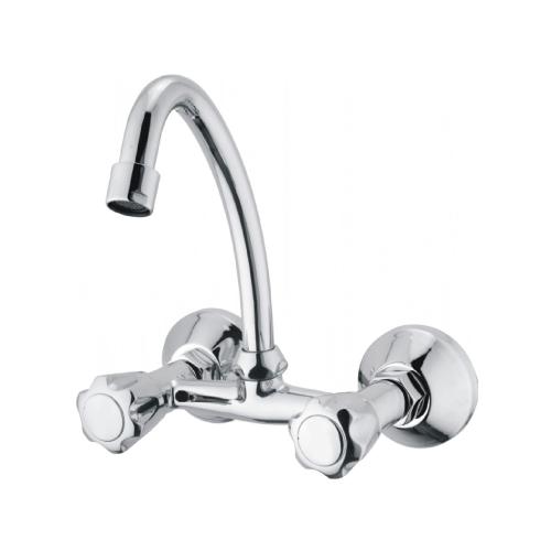 Sink Mixer Wall Mounted WITH SWINGING SPOUT  Chrome