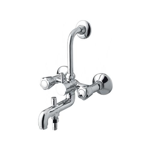 WALL MIXER THREE IN ONE WITH L-BEND OVERHEAD SHOWER  Chrome