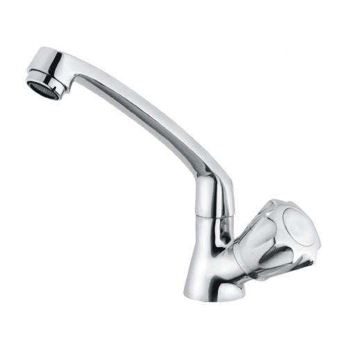 Swan Neck Pillar Cock With Swinging Spout Chrome