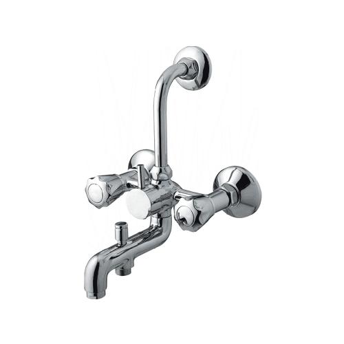 Wall Mixer with Provision for Overhead Shower with L-Bend Pipe Chrome