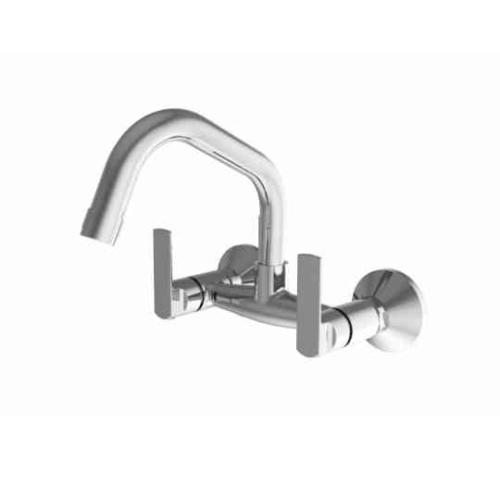 Sink Mixer Wall Mounted with Long Swinging Spout Chrome