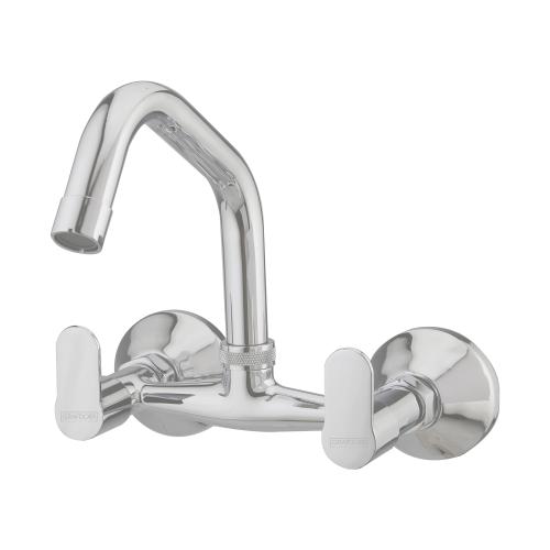 Sink Mixer Wall Mounted with Swinging Spout Chrome