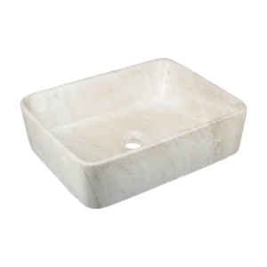 Grafdoer 1474 M3 Matt Counter Top Wash Basin in white marble with elegant modern design