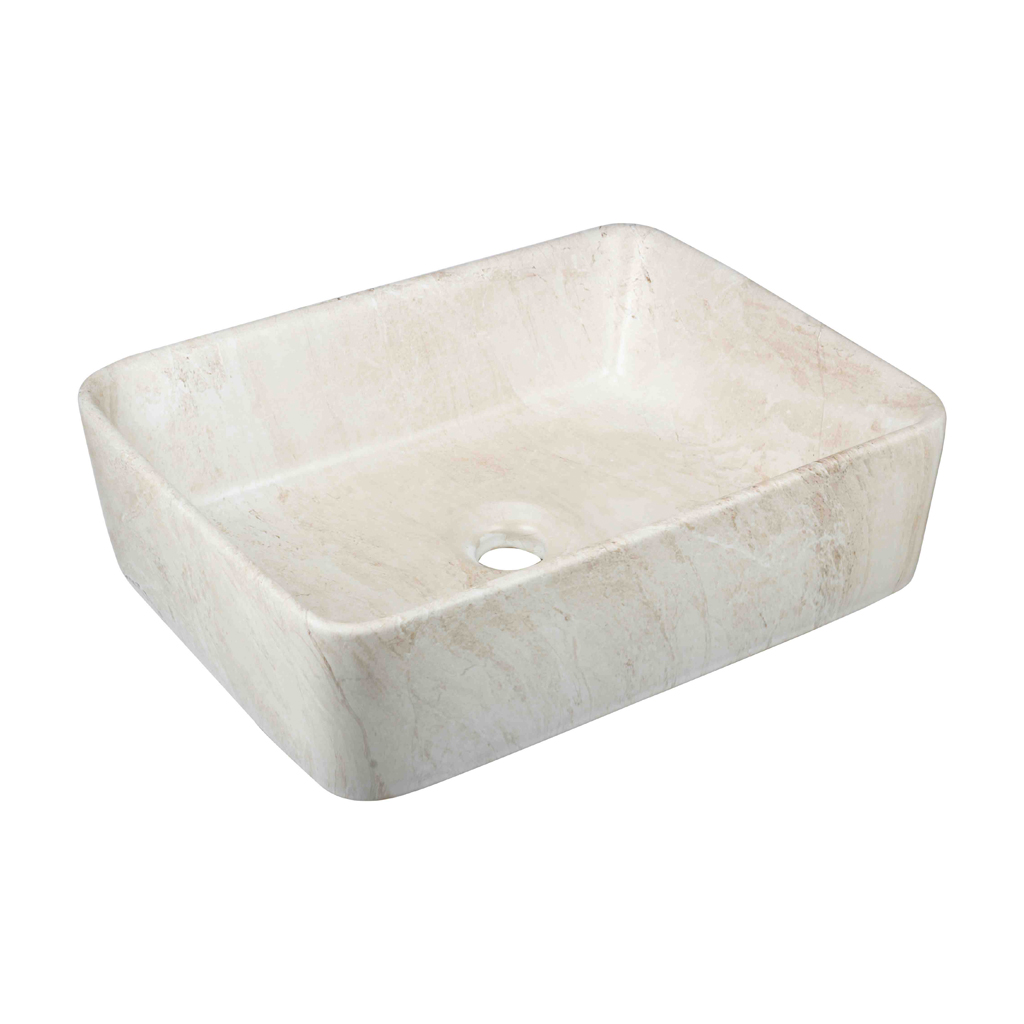 Grafdoer 1474 M3 Matt Counter Top Wash Basin in white marble with elegant modern design