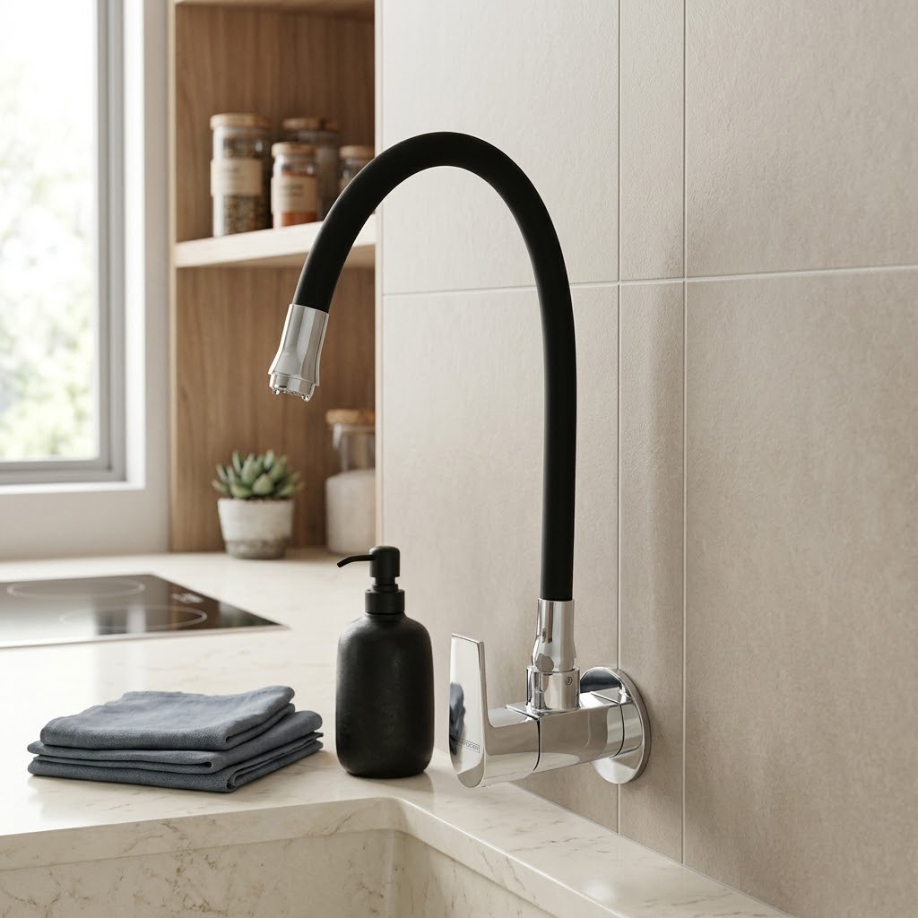 Flexi Sink Cock with Swinging Spout
