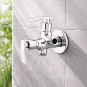Two Way Angle Cock With Wall Flange
