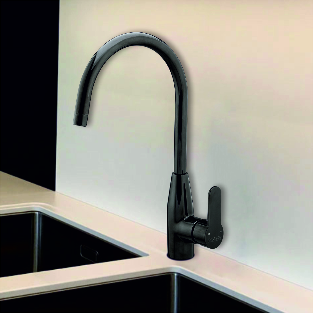 Grafdoer kitchen faucet FC 7164 B installed on modern kitchen sink