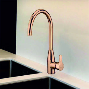 Grafdoer wall mount kitchen faucet FC 7164 RG installed on kitchen sink