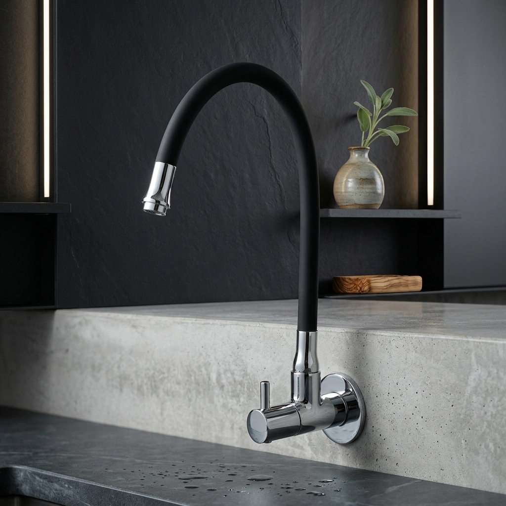 Flexi Sink Cock with Swinging Spout