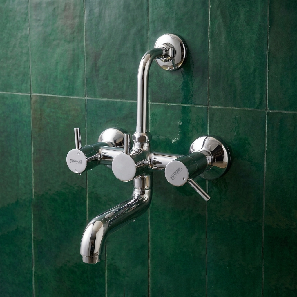 Wall Mixer with Provision for Overhead Shower
