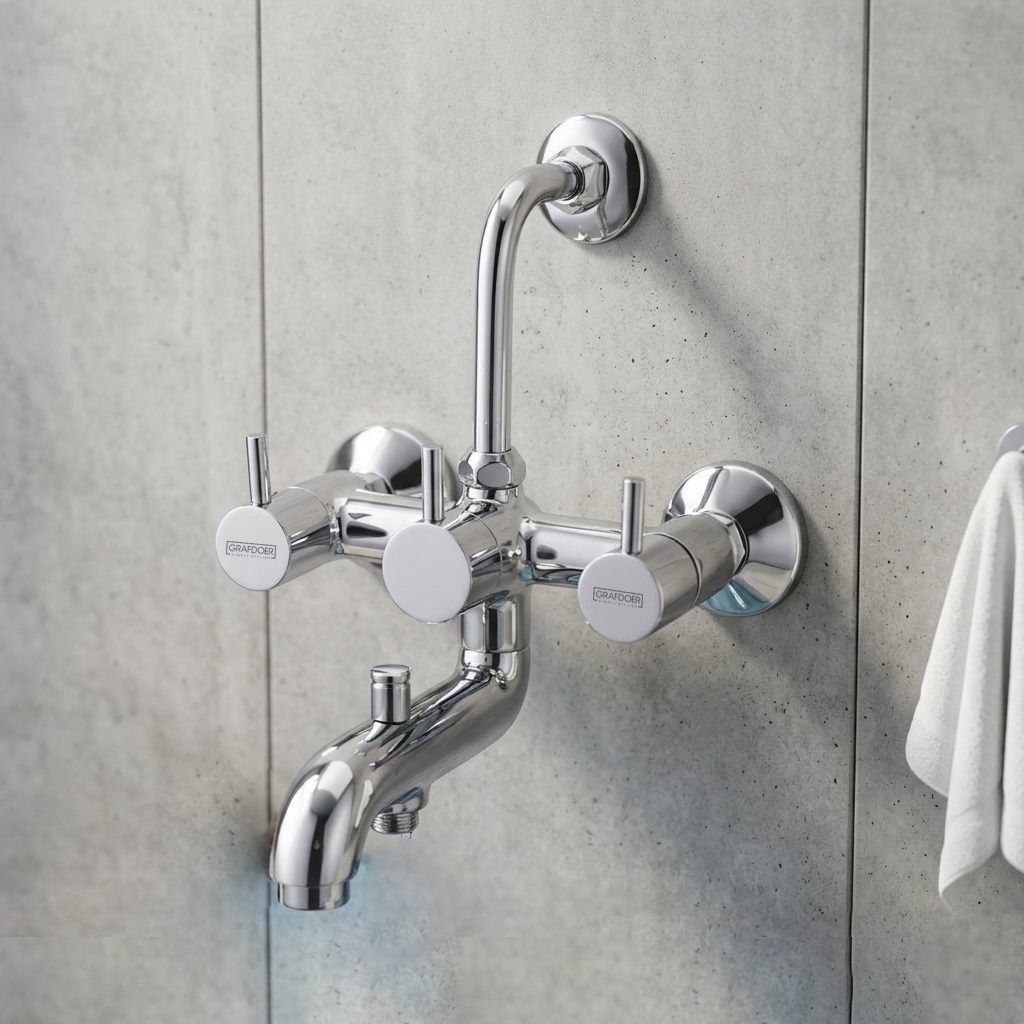 Wall Mixer Three-In-One with L-Bend pipe