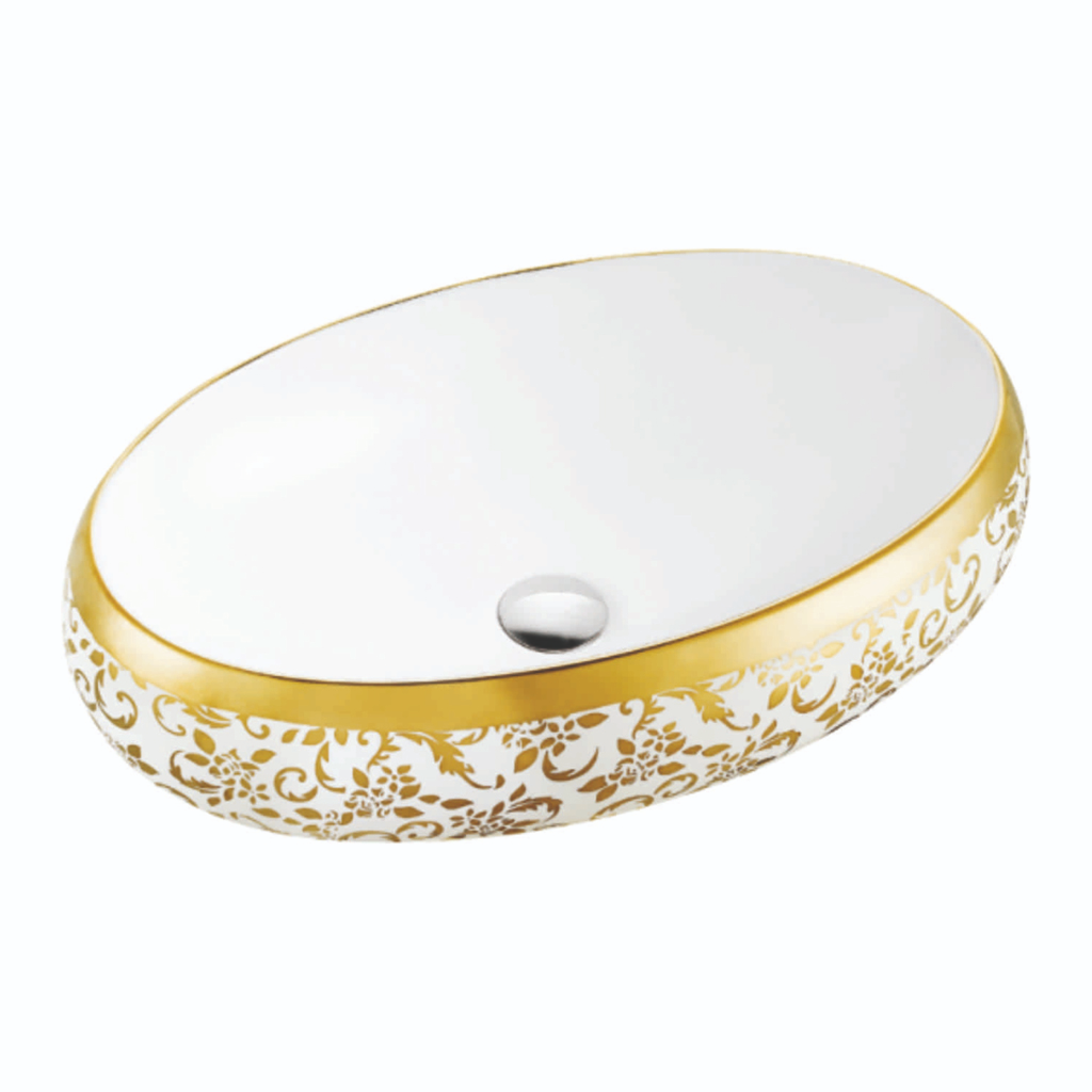 Grafdoer French Collection GA-1458 PG Counter Top Wash Basin on bathroom countertop