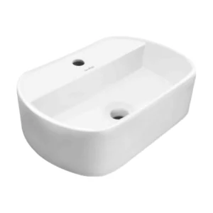 Italian Collection GA-1468 Counter Top Wash Basin in glossy white finish placed on a modern countertop.