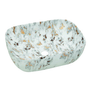 Grafdoer 1471 M5 Counter Top Marble Wash Basin with elegant polished finish and modern bathroom setup.