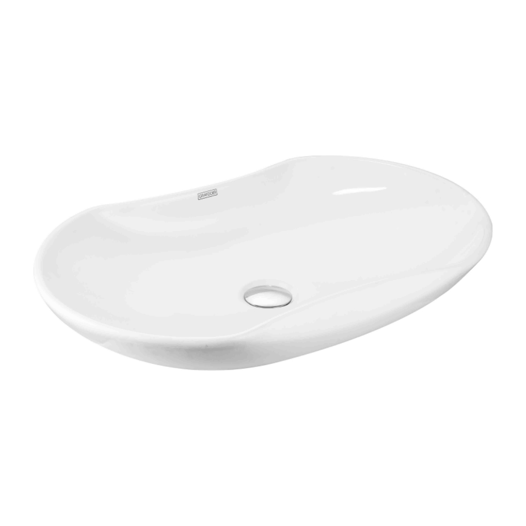 Italian Collection GA-1602 Counter Top Wash Basin – Sleek white ceramic wash basin for modern bathrooms