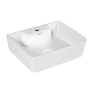 GA-1609 Counter Top Wash Basin from the Italian Collection – sleek white ceramic basin installed on bathroom countertop