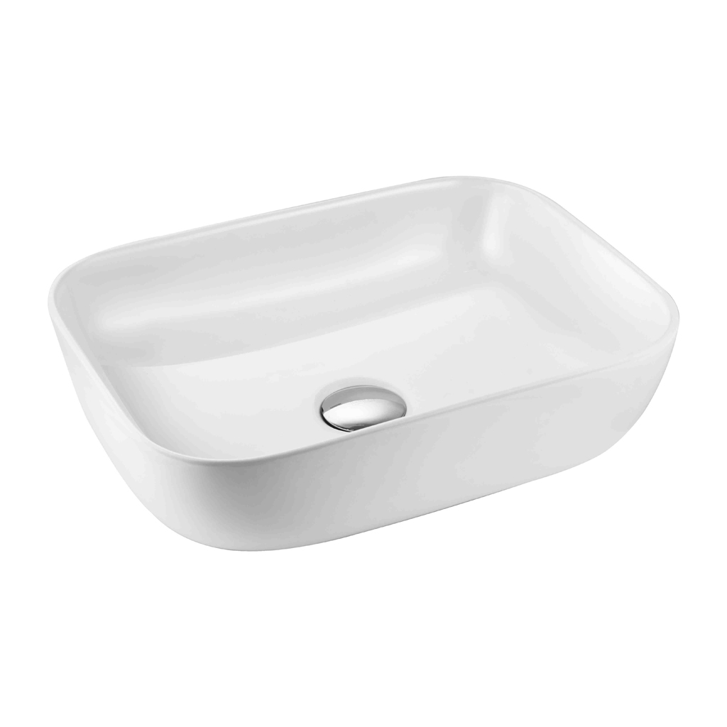Italian Collection GA-1610 Counter Top Wash Basin – Sleek white ceramic design, perfect for modern bathrooms.