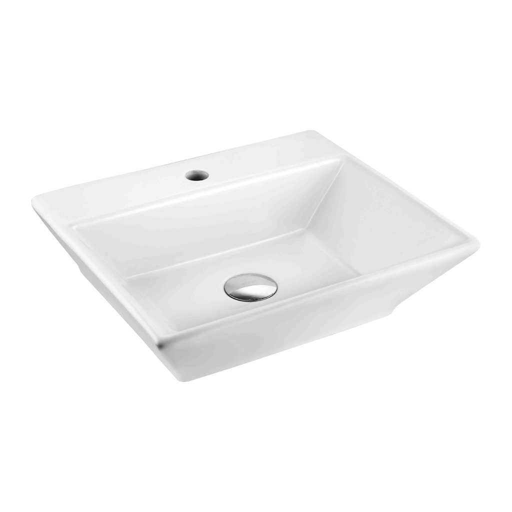 Italian Collection GA-1611 Counter Top Wash Basin in white ceramic with sleek design on modern bathroom countertop.