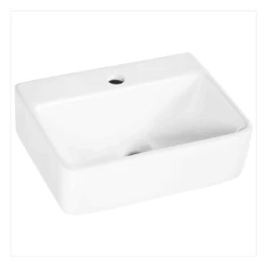 Grafdoer Italian Collection GA-1612 Counter Top Wash Basin in white, placed on a modern bathroom countertop