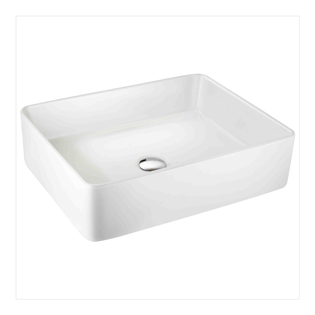 GA-1616 Counter Top Wash Basin with sleek white ceramic finish, ideal for modern bathroom decor