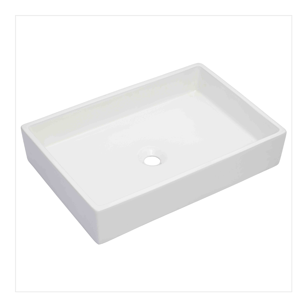 Italian Collection GA-1618 Counter Top Wash Basin in sleek white design on bathroom countertop