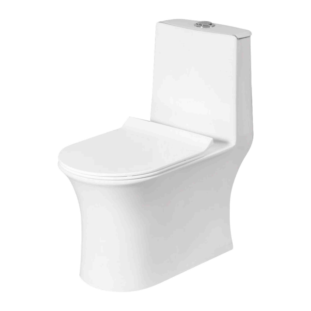 Grafdoer GS-1130 Rimless One Piece Indian Water Closet in modern bathroom setting