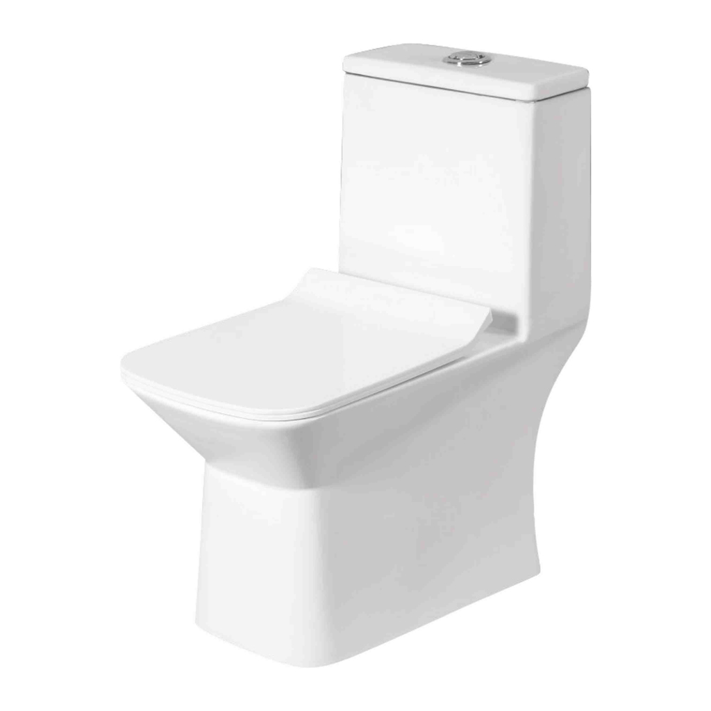 Grafdoer GS-1142 One Piece Water Closet – white ceramic Indian water closet with ergonomic design and powerful flush system.