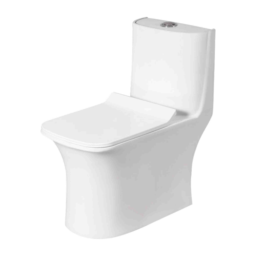 Grafdoer GS-1143 One Piece Water Closet installed in a modern Indian bathroom, showcasing sleek design and compact size.
