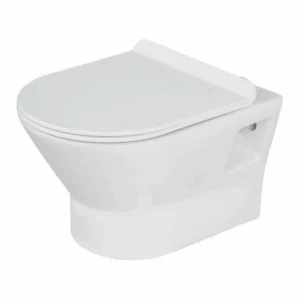 Grafdoer GS-1215 UF Wall Hung Closet – sleek white wall hung toilet with UF seat