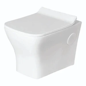 Grafdoer GS-1226 Wall Hung Closet showing sleek wall mounted toilet with ergonomic toilet seat in a modern bathroom.