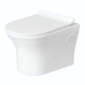 Grafdoer GS-1227 Seat Covers installed on a modern jet wall hung toilet in a sleek, contemporary bathroom setting.