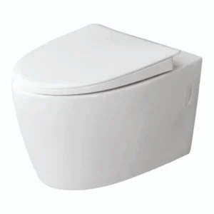 Grafdoer GS-1228 Wall Mounted Commode in modern bathroom setting showing sleek design and space-saving layout.