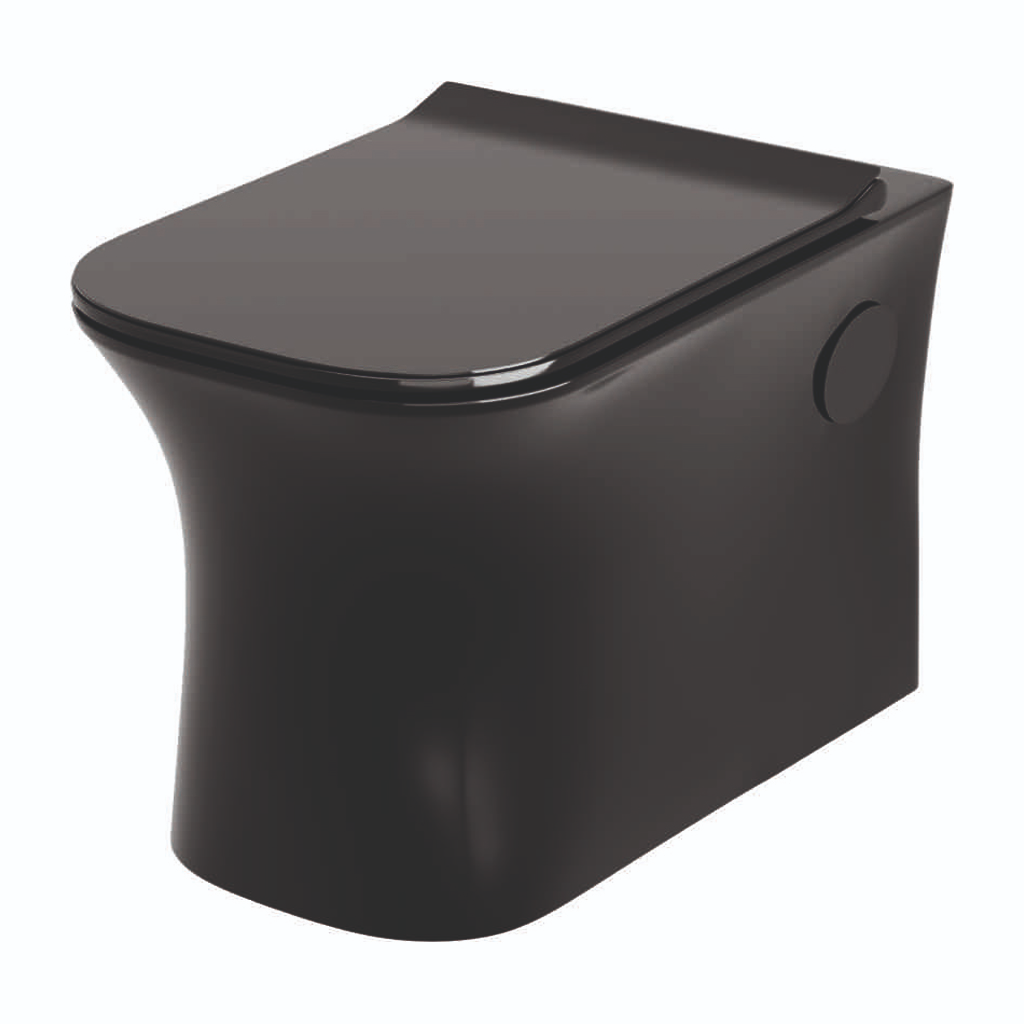 Grafdoer GS-1230 Black Siphonic Wall Hung Closet installed in a modern bathroom