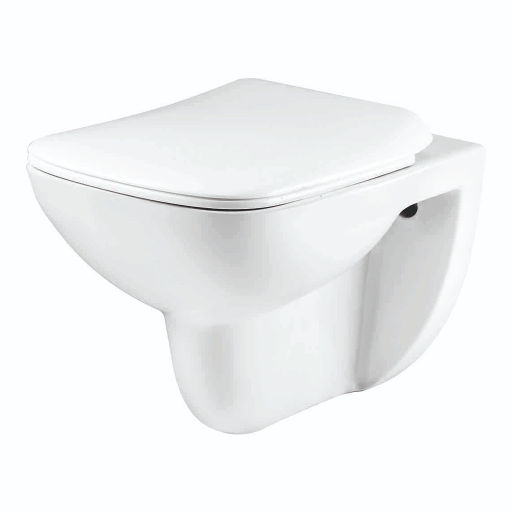 Grafdoer Jetta GS-5221 small wall hung closet installed in a modern bathroom with clean design