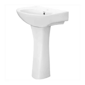 Modern pedestal wash basin RUBY GS-5403 with pedestal – elegant white bathroom sink by Grafdoer