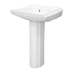 Modern pedestal wash basin design – SQUARO GS-5406 with pedestal, premium ceramic finish, sleek bathroom style.