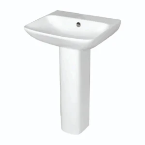 Grafdoer GS-5457 full ceramic pedestal wash basin – elegant white bathroom sink with pedestal design