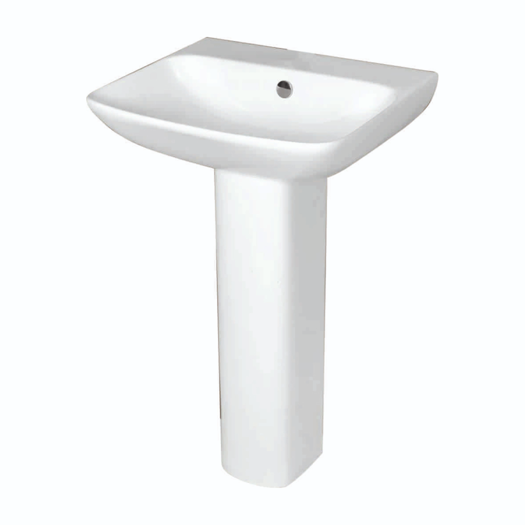 Grafdoer GS-5457 full ceramic pedestal wash basin – elegant white bathroom sink with pedestal design