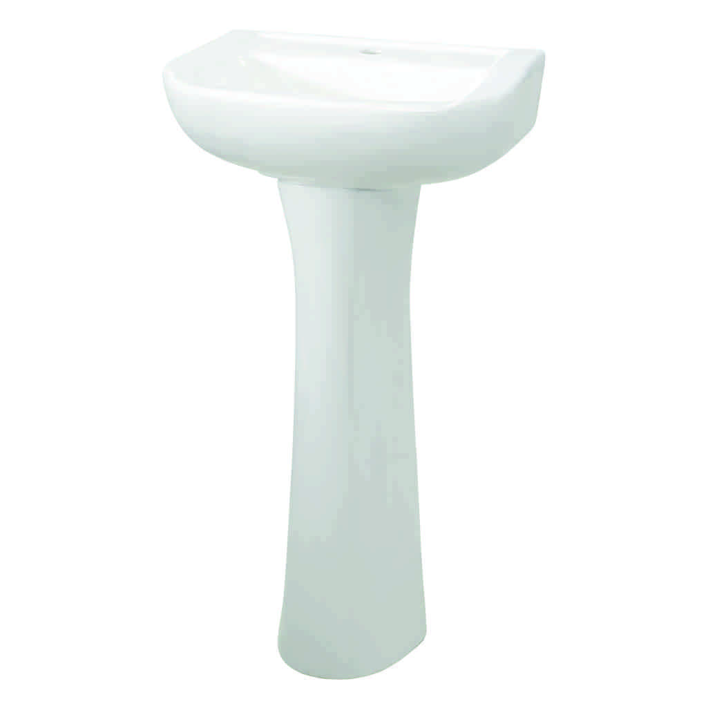 GS 5459 modern pedestal wash basin with sleek design and full pedestal for bathrooms