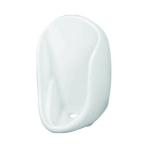 Grafdoer Pan Toilet Urinal Half Stall installed in a modern commercial restroom, showing durable design and privacy features.