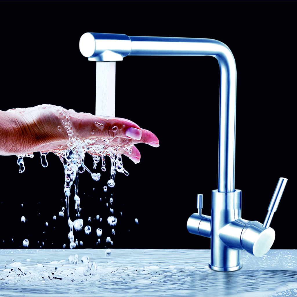 Grafdoer kitchen mixer faucet KF 7159 SS-304 installed in modern kitchen sink