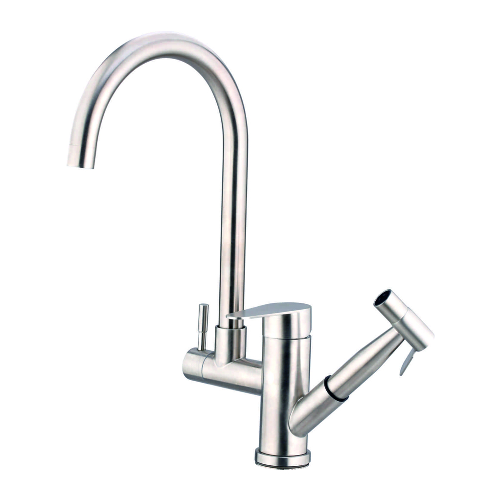 Grafdoer modern kitchen faucet KF 7165 installed on kitchen sink