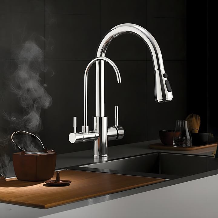 Single Lever Pull Down Mixer for Kitchen Sink with Drinking Water - KF 7166