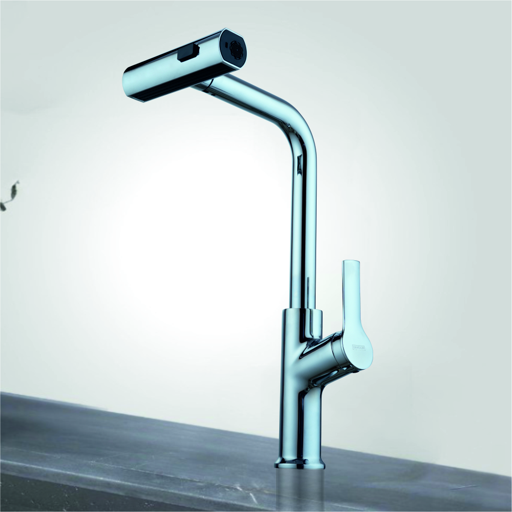 G.M. finish wall mount kitchen faucet KF-7167 installed over kitchen sink