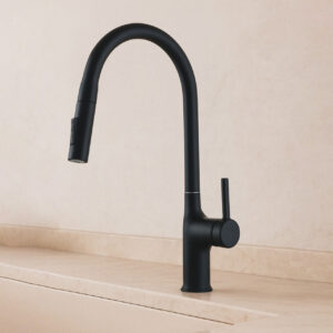 Single Lever Mixer for Kitchen Sink with Pull out Spout - KF-7168 (Black)