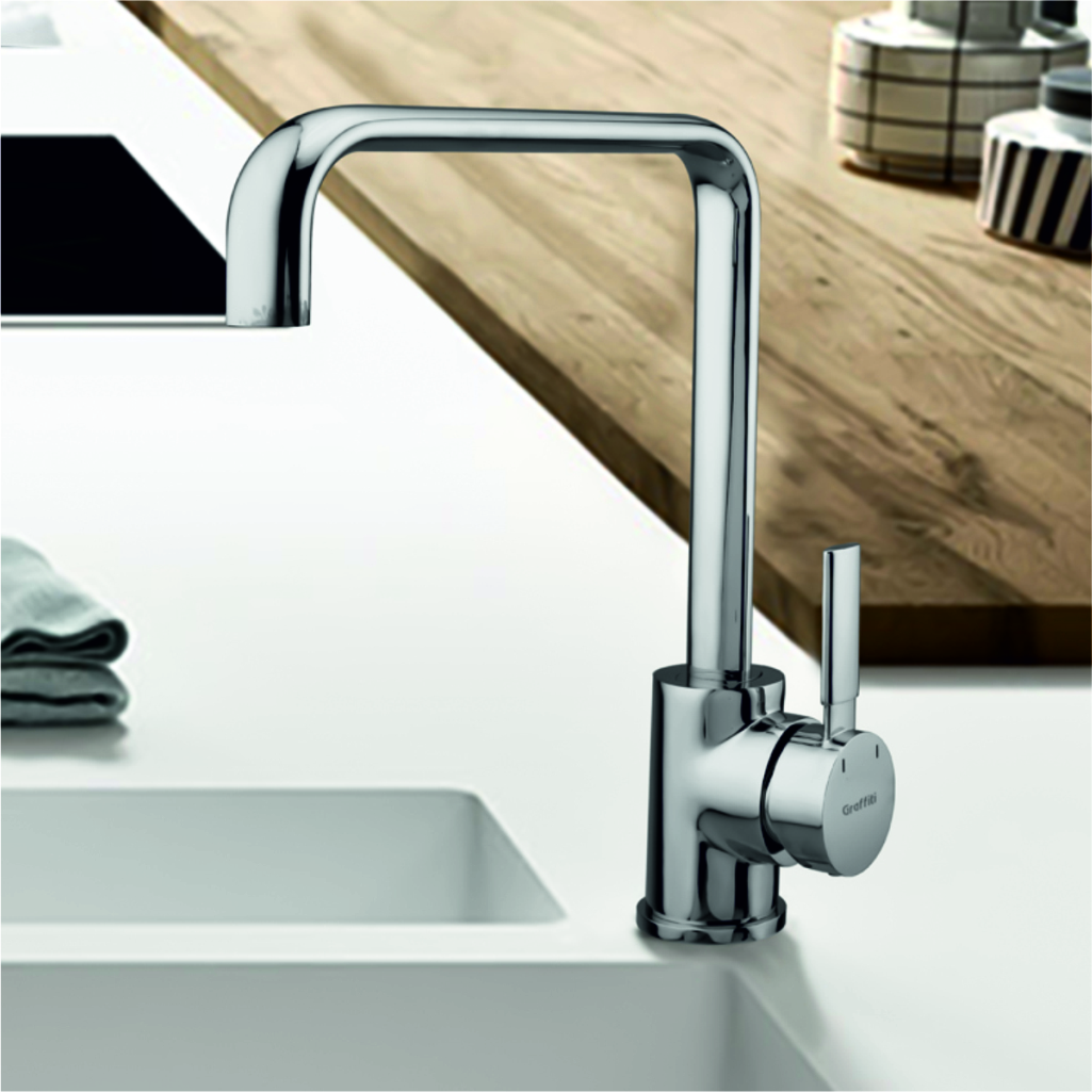 Grafdoer wall mount kitchen faucet OV 41044 T installed on kitchen sink