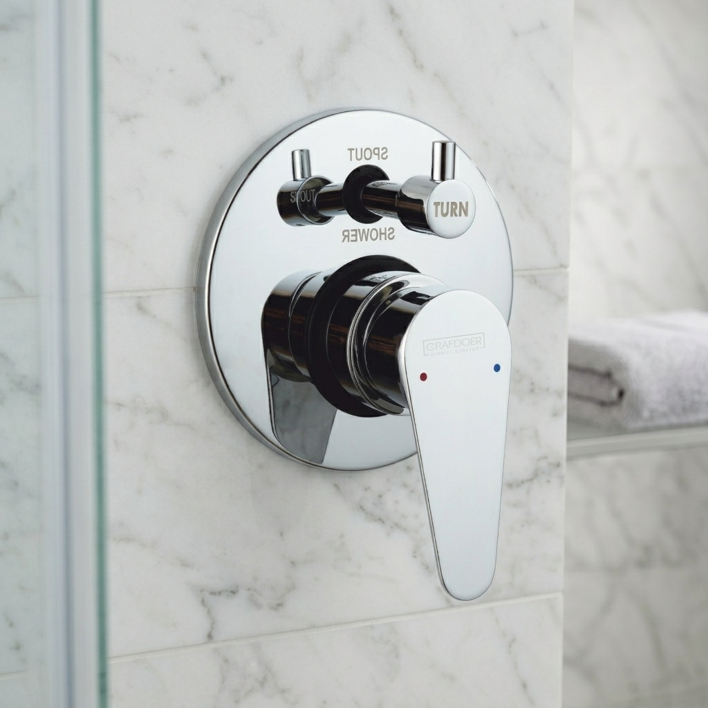 Single Lever Concealed Mixer & Diverter exposed