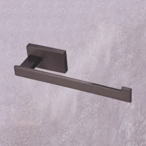 Quadra Black Towel Ring – sleek modern bathroom accessory with durable black finish by Grafdoer