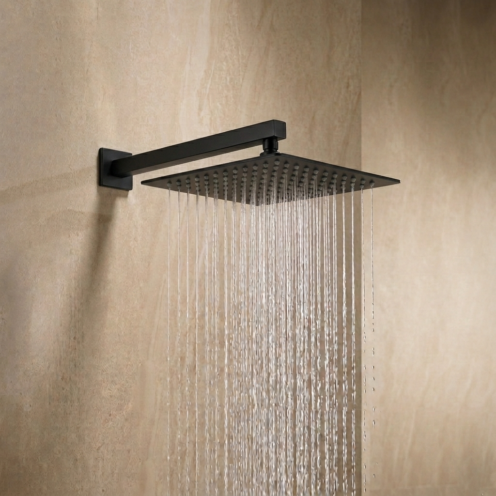 Rain Shower 8”x8” (200mm) with Rubbit Cleaning System Brass
