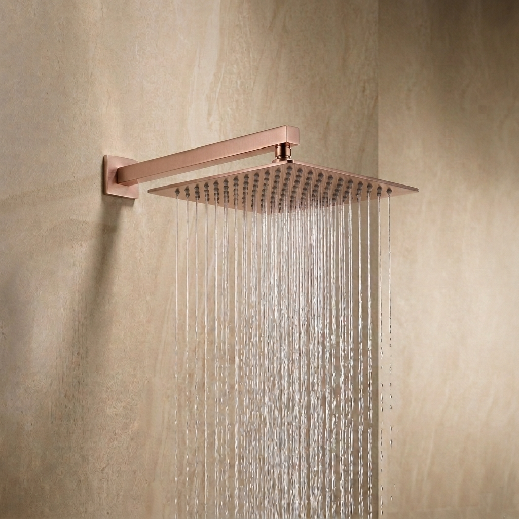 Rain Shower 12”x12” (200mm) with Rubbit Cleaning System Brass